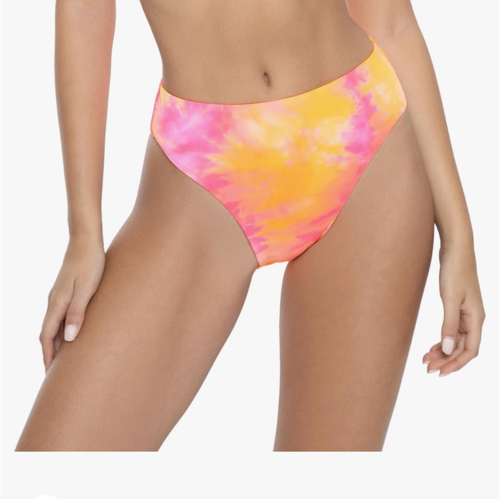 PQ Swim Women's Hillary Del Mar Tie Dye High Waist Full Bikini Bottoms